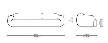 CORAL - 3 seater wool sofa by Paolo Castelli - view 3